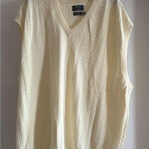Chaps Ivory Cable Knit Sweater Vest